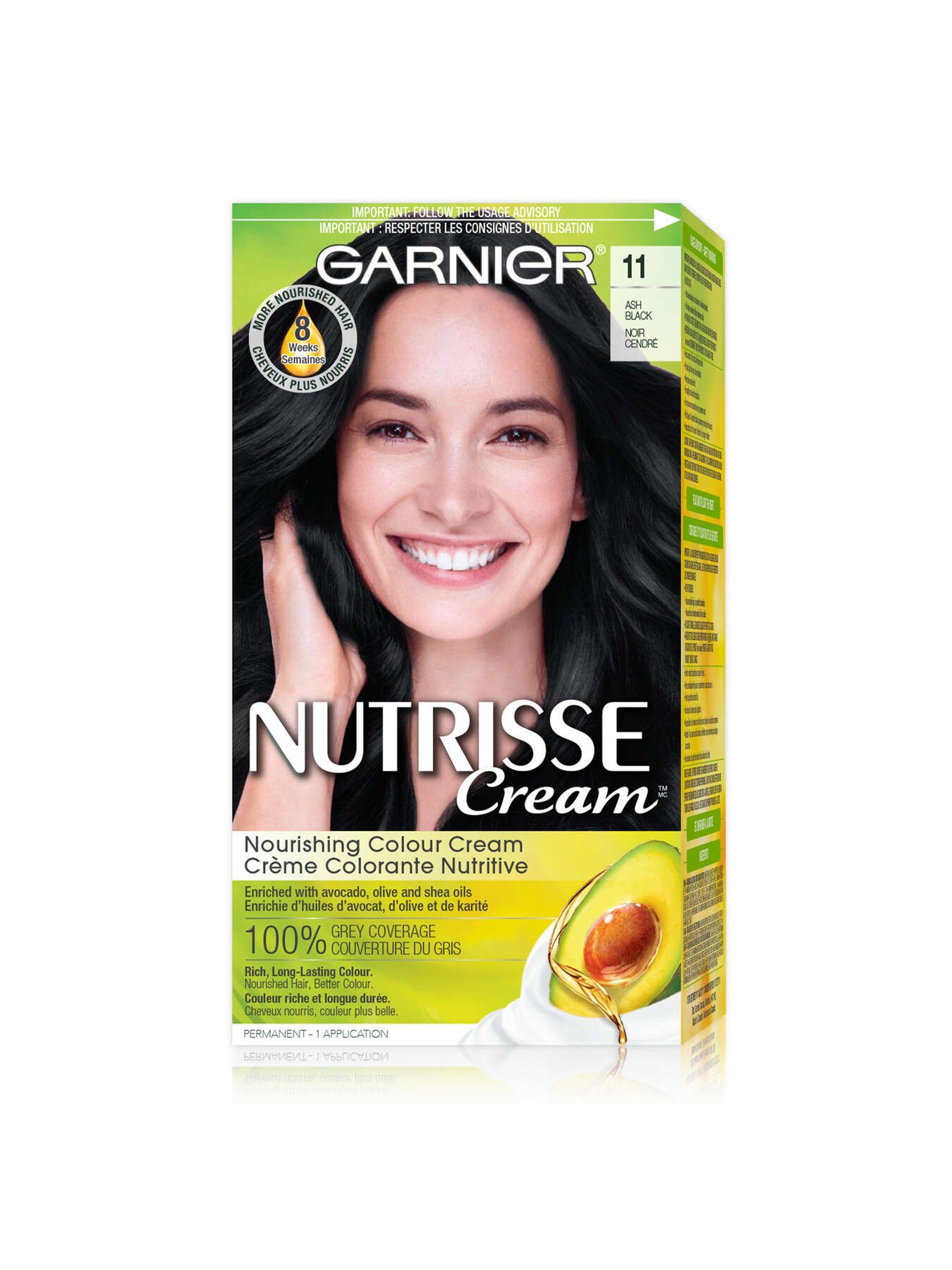 garnier hair dye nutrisse cream 11 ash black 0603084562237 t1
