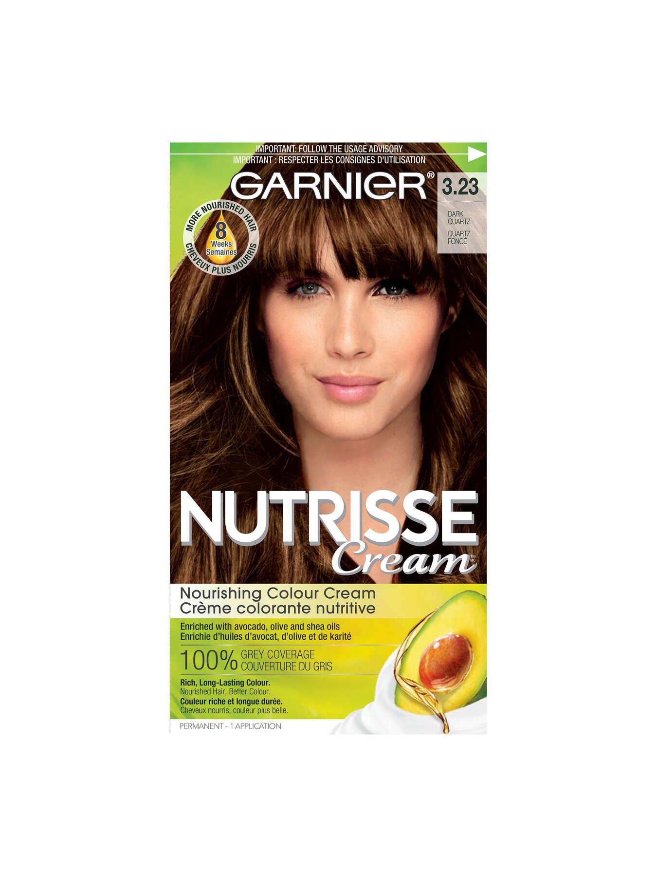 garnier hair dye nutrisse cream 323 dark quartz 0603084469338 t1