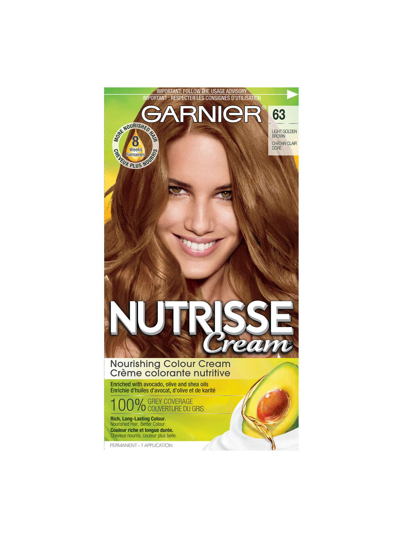 garnier hair dye nutrisse cream 63 light golden brown 770103447162 t1