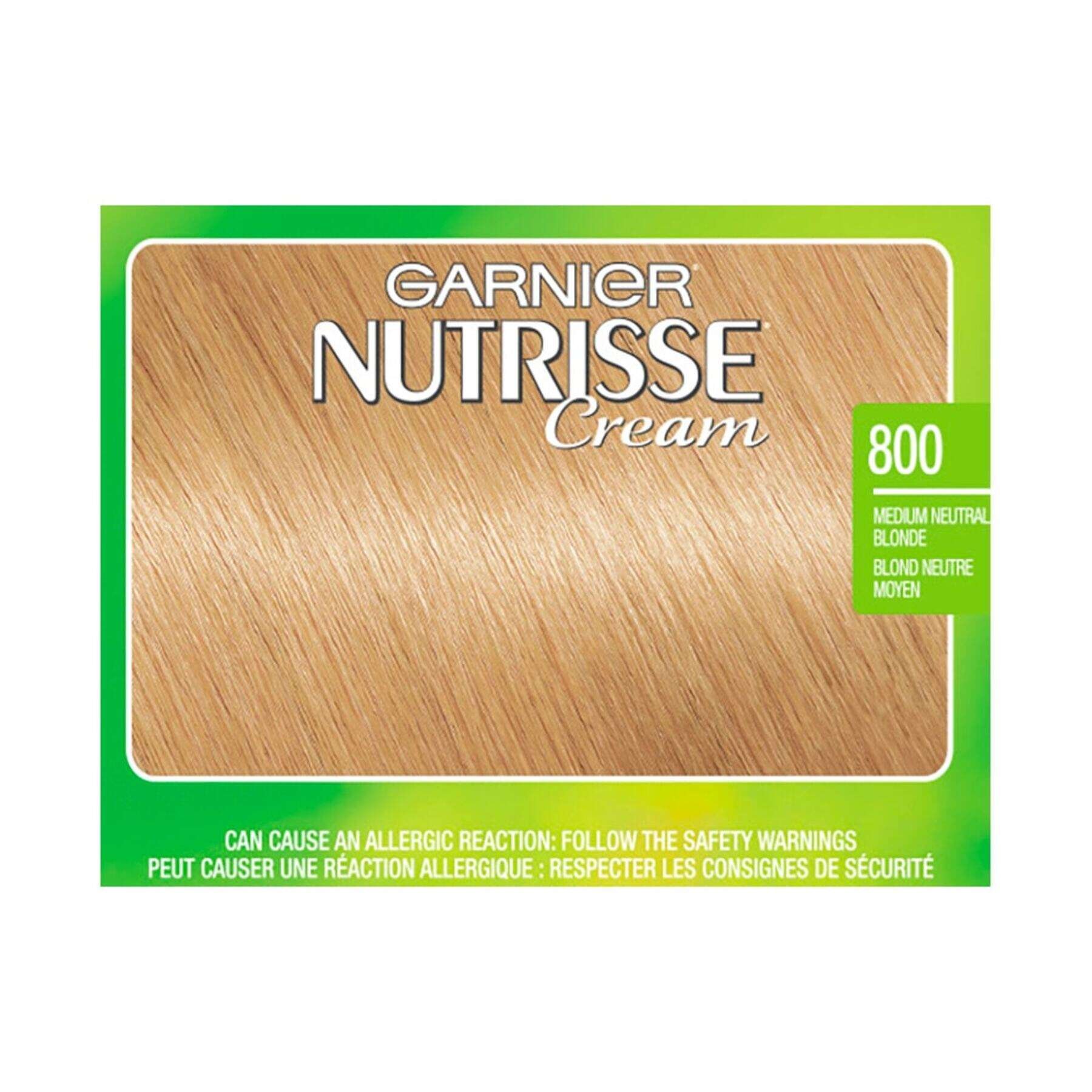 garnier hair dye nutrisse cream 800 medium neutral blonde 0603084454761 swatch