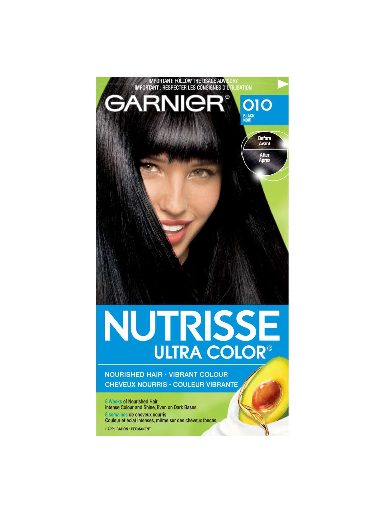 garnier hair dye nutrisse ultra color 10 black 0770103451060 t1