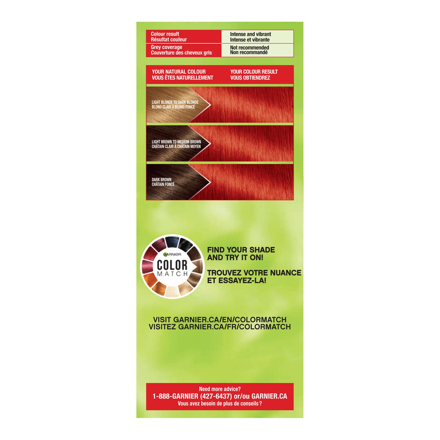 garnier hair dye nutrisse ultra color 764 intense red copper 603084496198 left