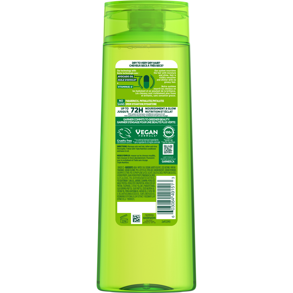 GAR 3D PKG Fructis Reno 2022 TripleNutrition Shampoo 370ml Back V1