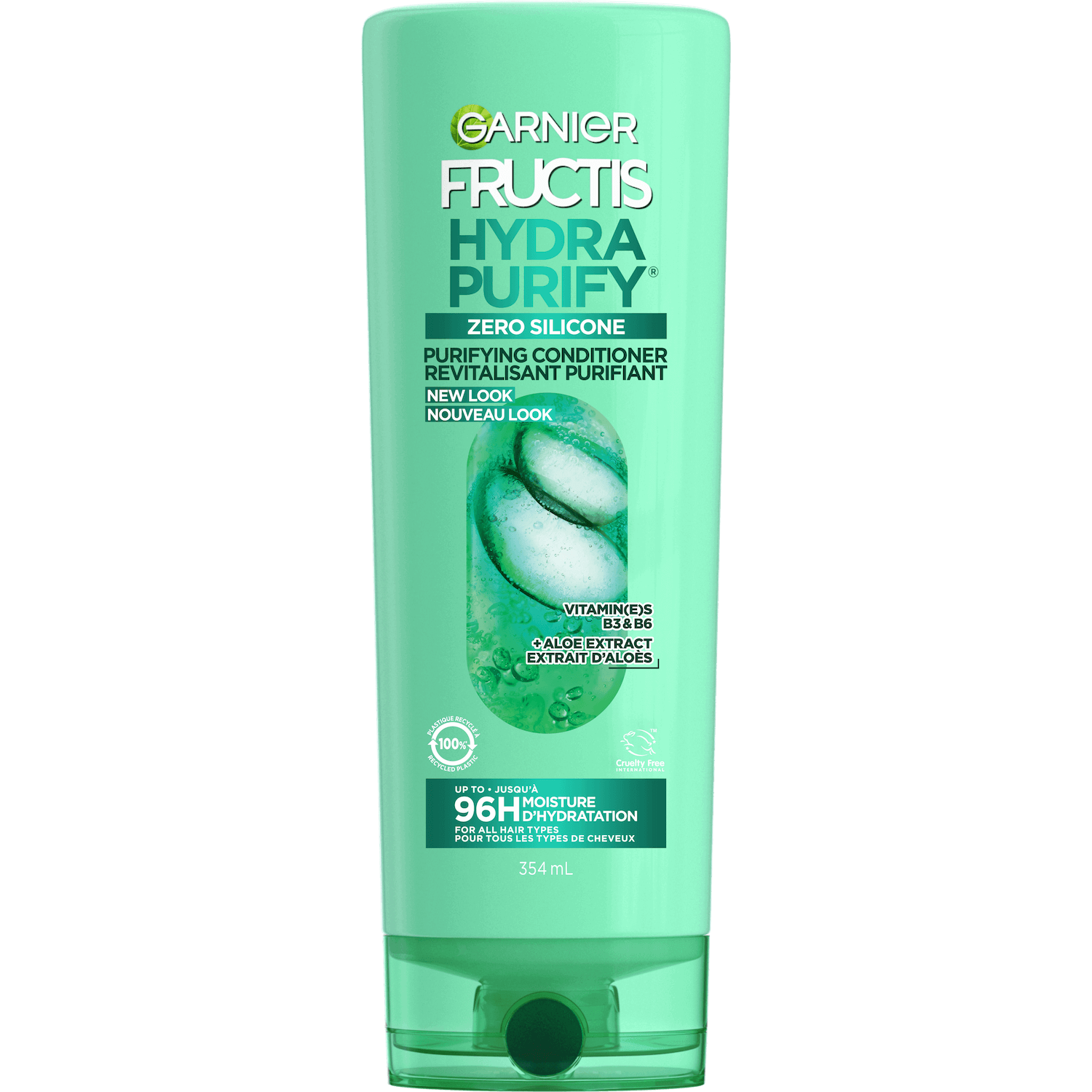 GAR 3D PKG Fructis Reno 2022 HydraPurify Conditioner Front 354mL min