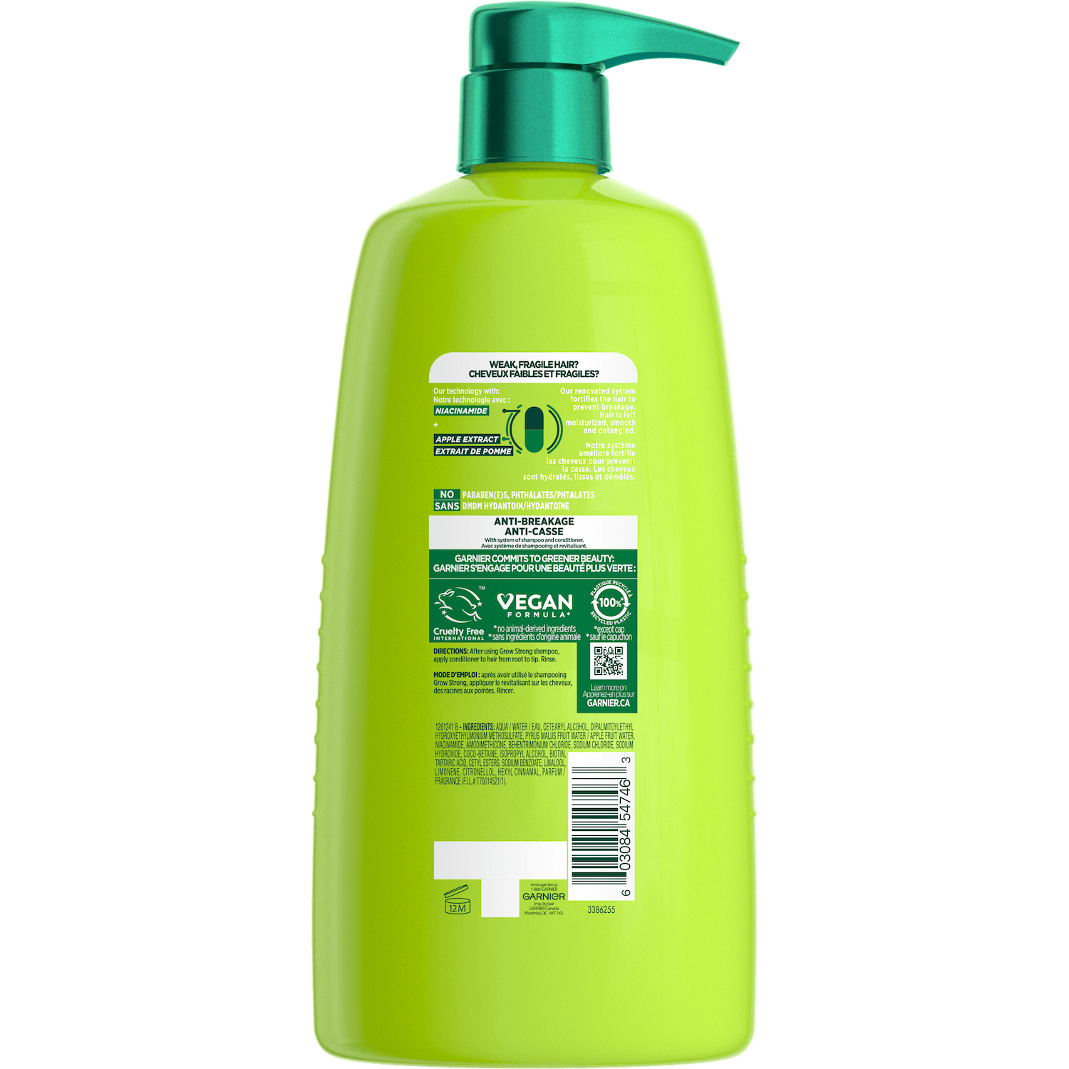 GAR 3D PKG Fructis Reno 2022 GrowStrong Conditioner Back 1L