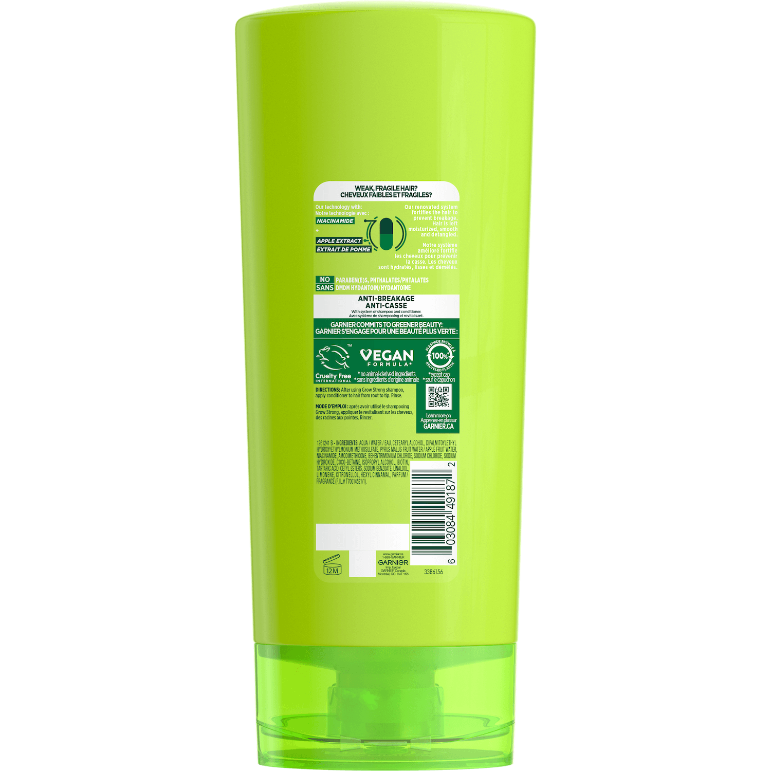 GAR 3D PKG Fructis Reno 2022 GrowStrong Conditioner Back 621mL