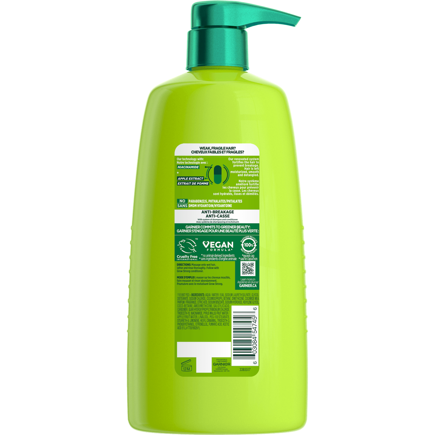 GAR 3D PKG Fructis Reno 2022 GrowStrong Shampoo Back 1L