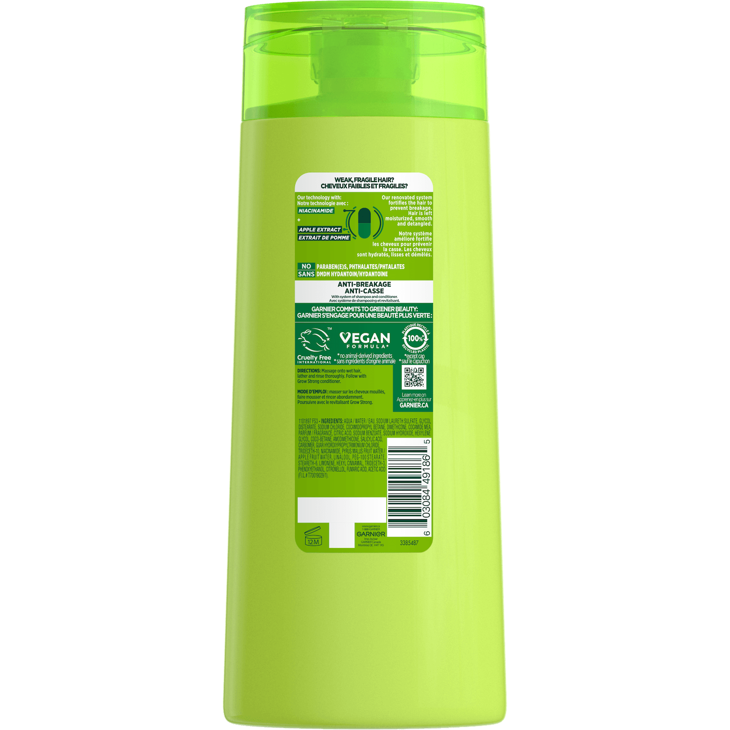 GAR 3D PKG Fructis Reno 2022 GrowStrong Shampoo Back 650mL