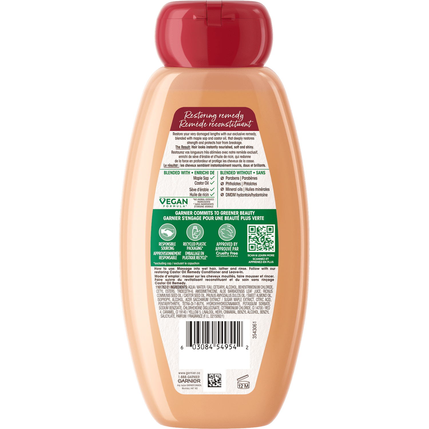 GAR 3D PKG WB CASTOR OIL SHAMP BACK 650 ML 603084549542