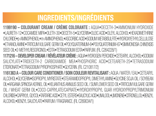 Belle Color Shade 113 00603084064311 ingredient list