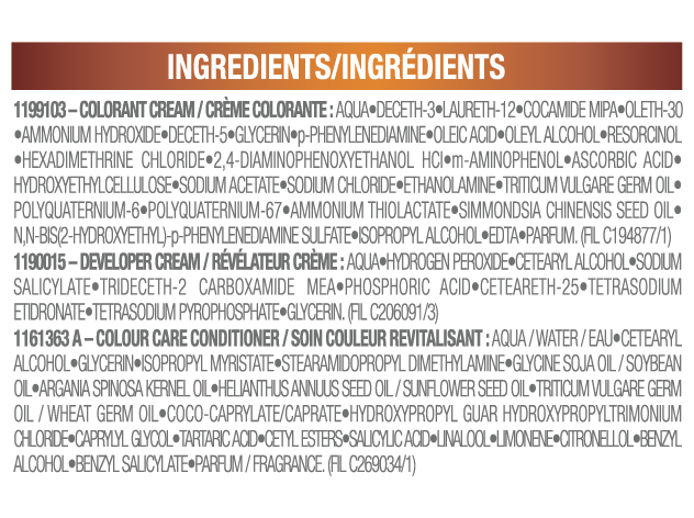 Belle Color Shade 11 00603084412303 ingredient list