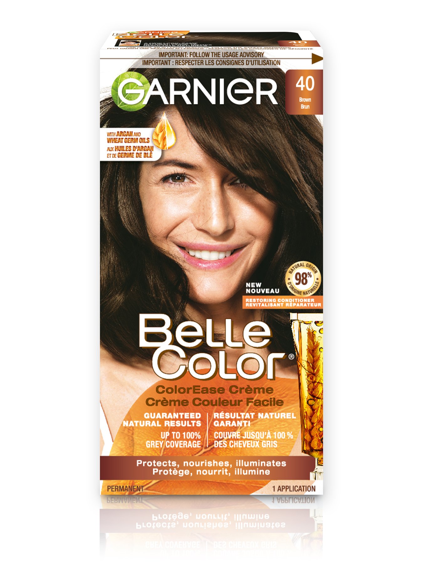 Belle Color Hair Dye with Argan Oil - 40 Brown - Garnier CA