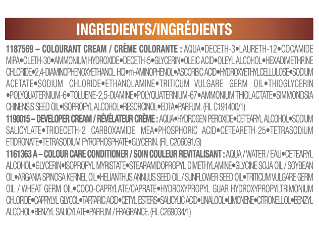 Belle Color Shade 4N 00603084494811 ingredient list