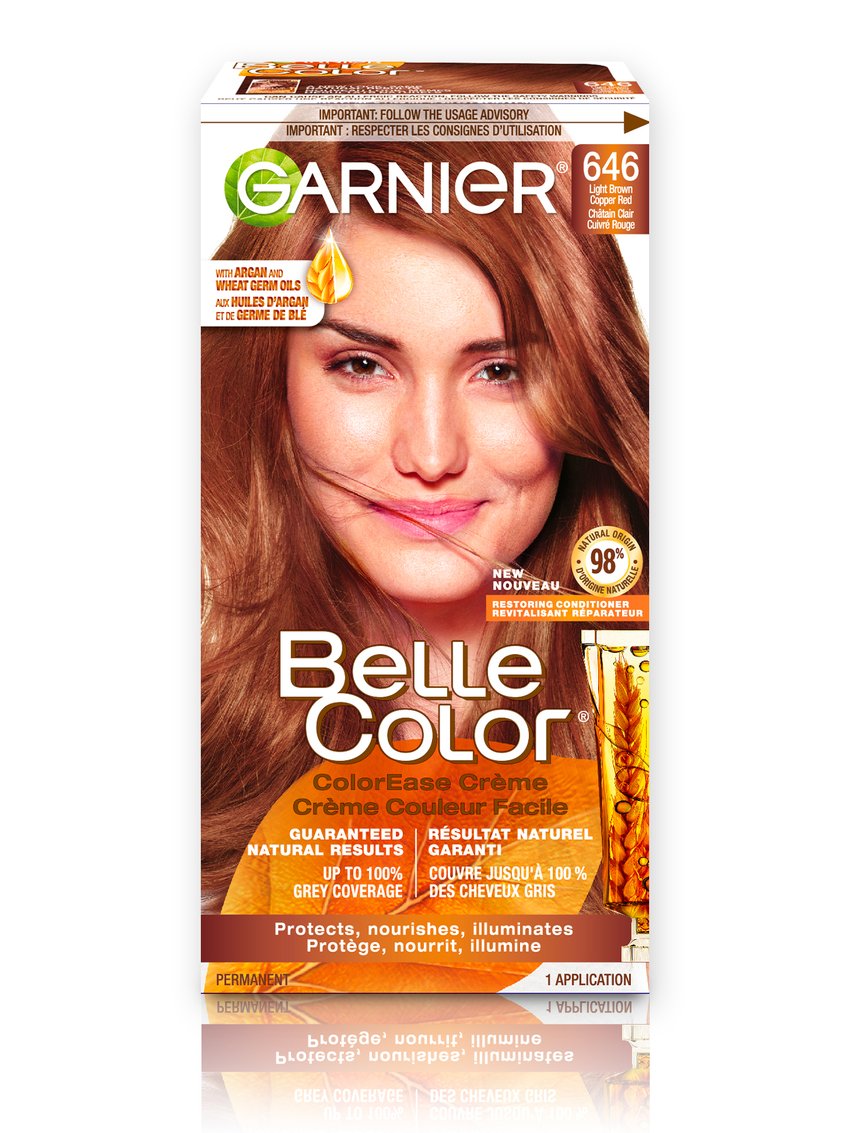 Belle Color 646 Light Brown Copper Red Hair Dye Garnier CA