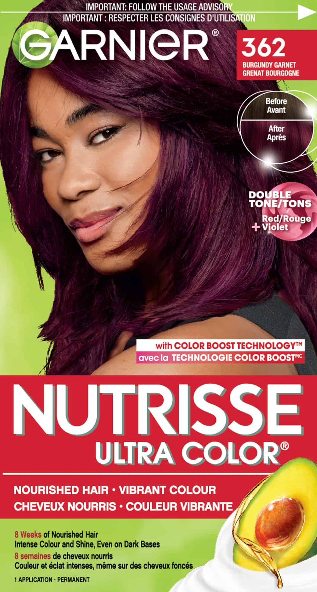Nutrisse Permanent Hair Colour 362 Burgundy Garnet Garnier