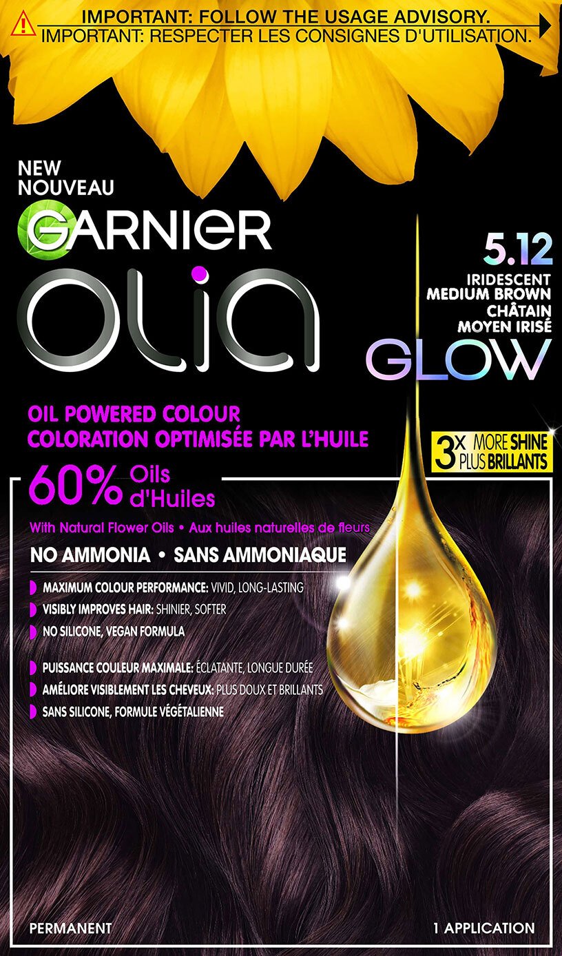 Olia Hair Dye - 5.12 Iridescent Medium Brown - Garnier CA