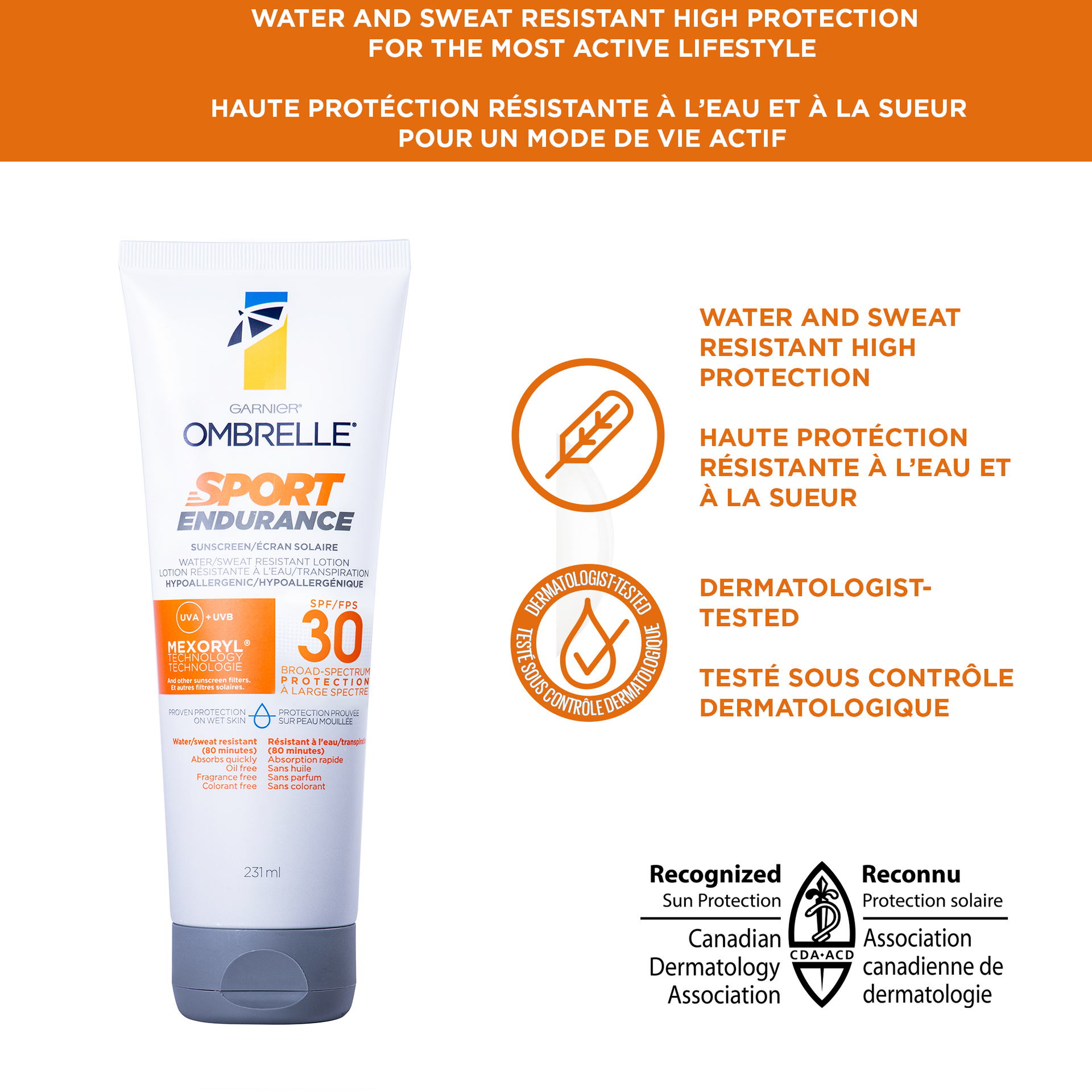 SPF 30, 231 mL Garnier Ombrelle Sport Endurance