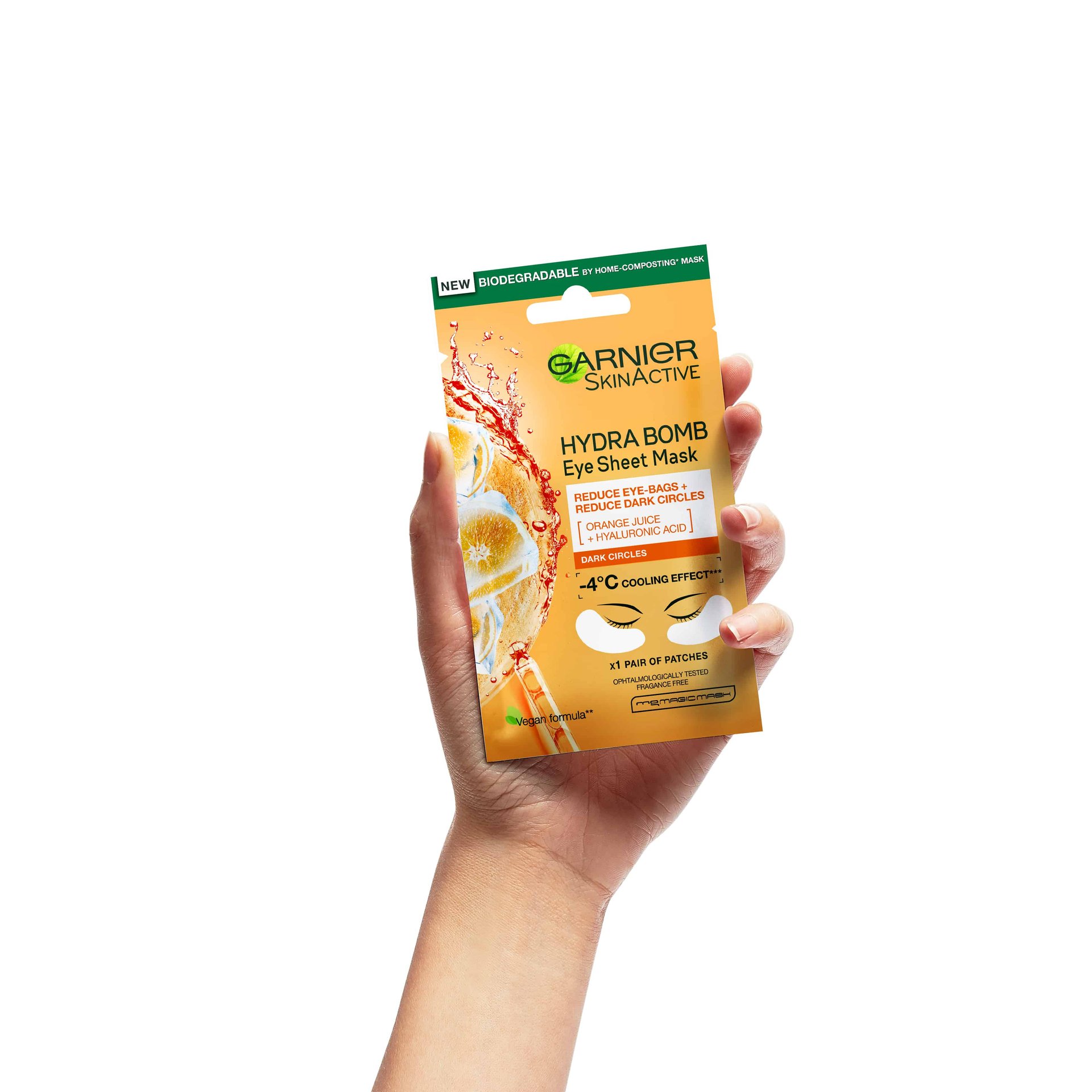 GARNIER CONTENT SKIN MASK Pack In Hand Eyes HydraBomb Orange 1