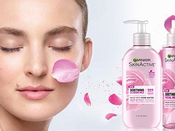 garnier 96 percent naturally derieved ingredients rose content block