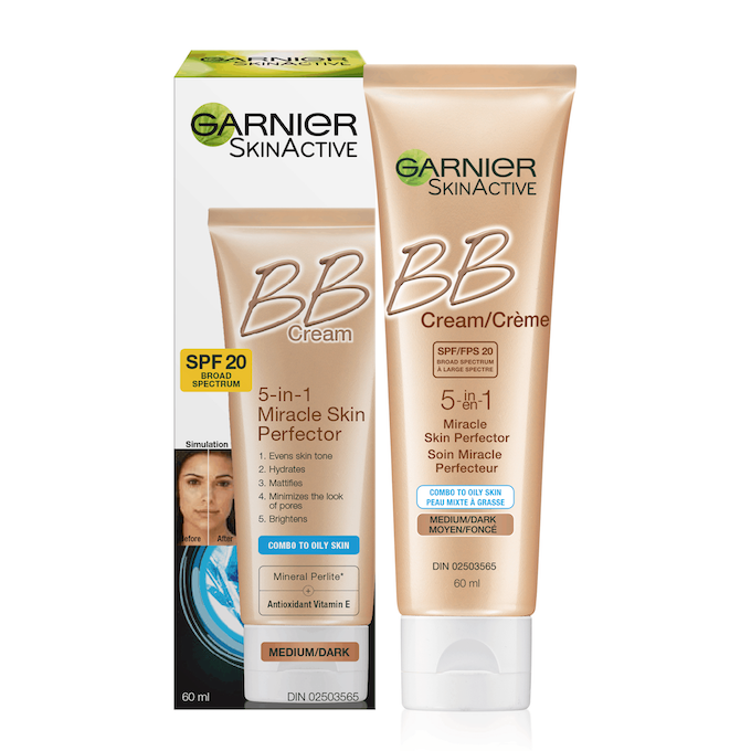 Garnier BB Cream 5in1 for Combo to Oily Skin with SPF 20, Medium to Dark Garnier SkinActive