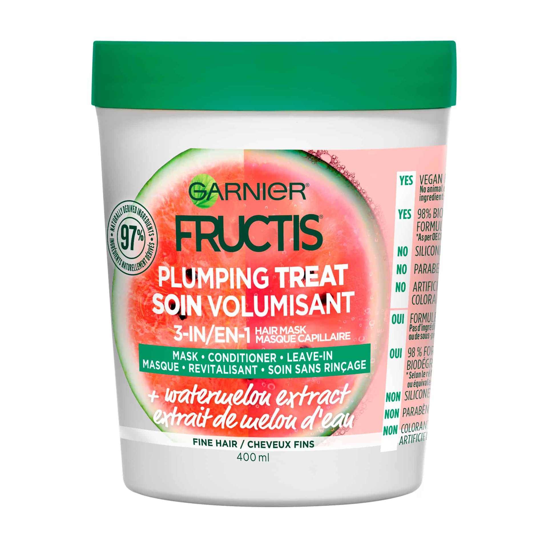 Garnier - Masque 3 en 1 Fructis Hair Food - Pastèque: Cheveux ternes