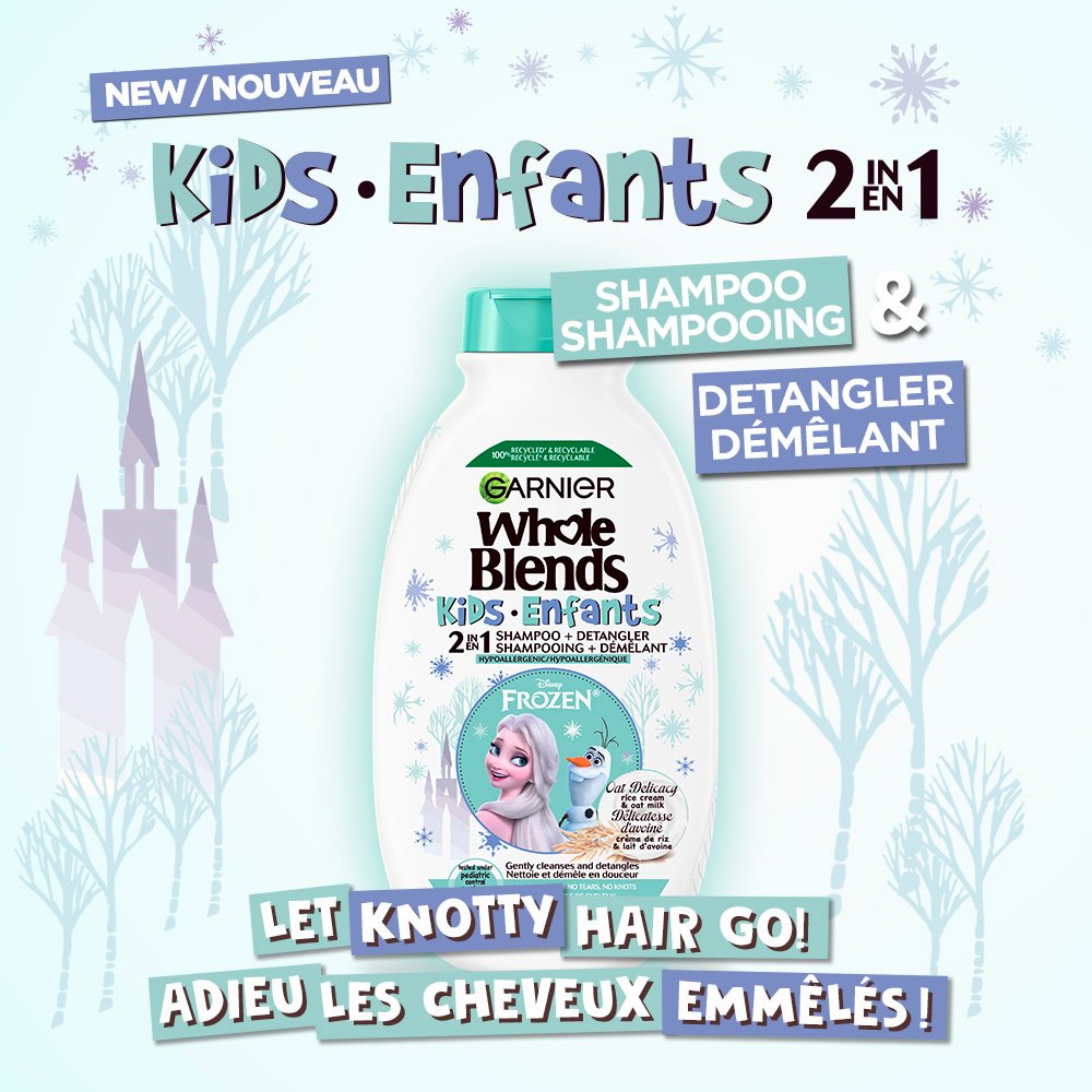 Whole Blends 2in1 Frozen Shampoo Detangler Oat Delicacy Garnier