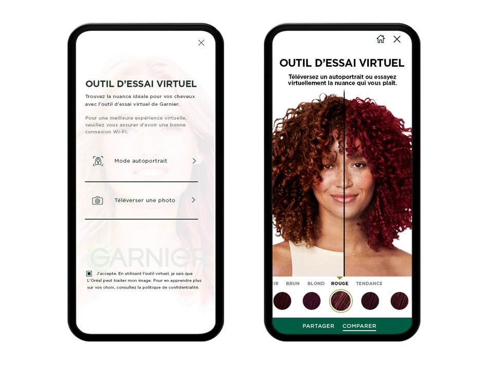 Essayez les Couleurs de Cheveux Virtuellement Garnier CA