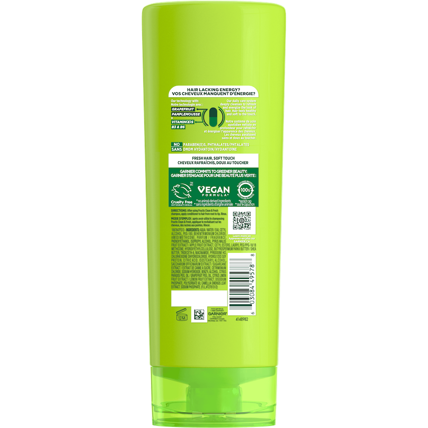 GAR 3D PKG Fructis Clean and Fresh COND Back 354mL