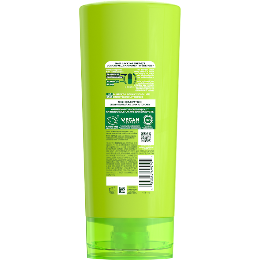 GAR 3D PKG Fructis Clean and Fresh COND Back 621mL