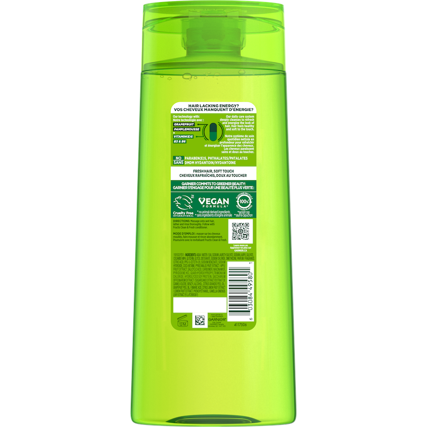 GAR 3D PKG Fructis Clean and Fresh SH Back 650mL
