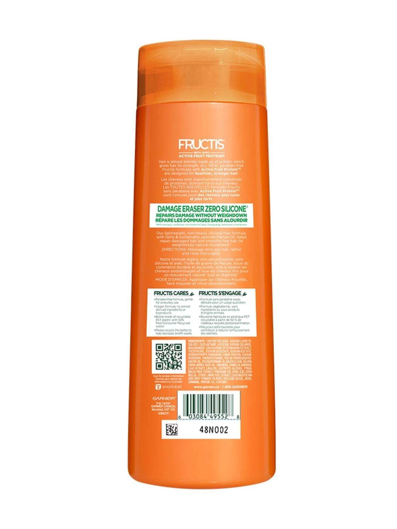 garnier shampoo fructis damage eraser zero silicone shampoo 370 ml 603084495528 t2