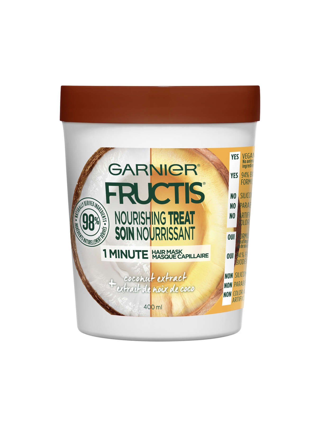 garnier hair mask fructis nourishing treat with coconut extract 400 ml 603084542314 t1