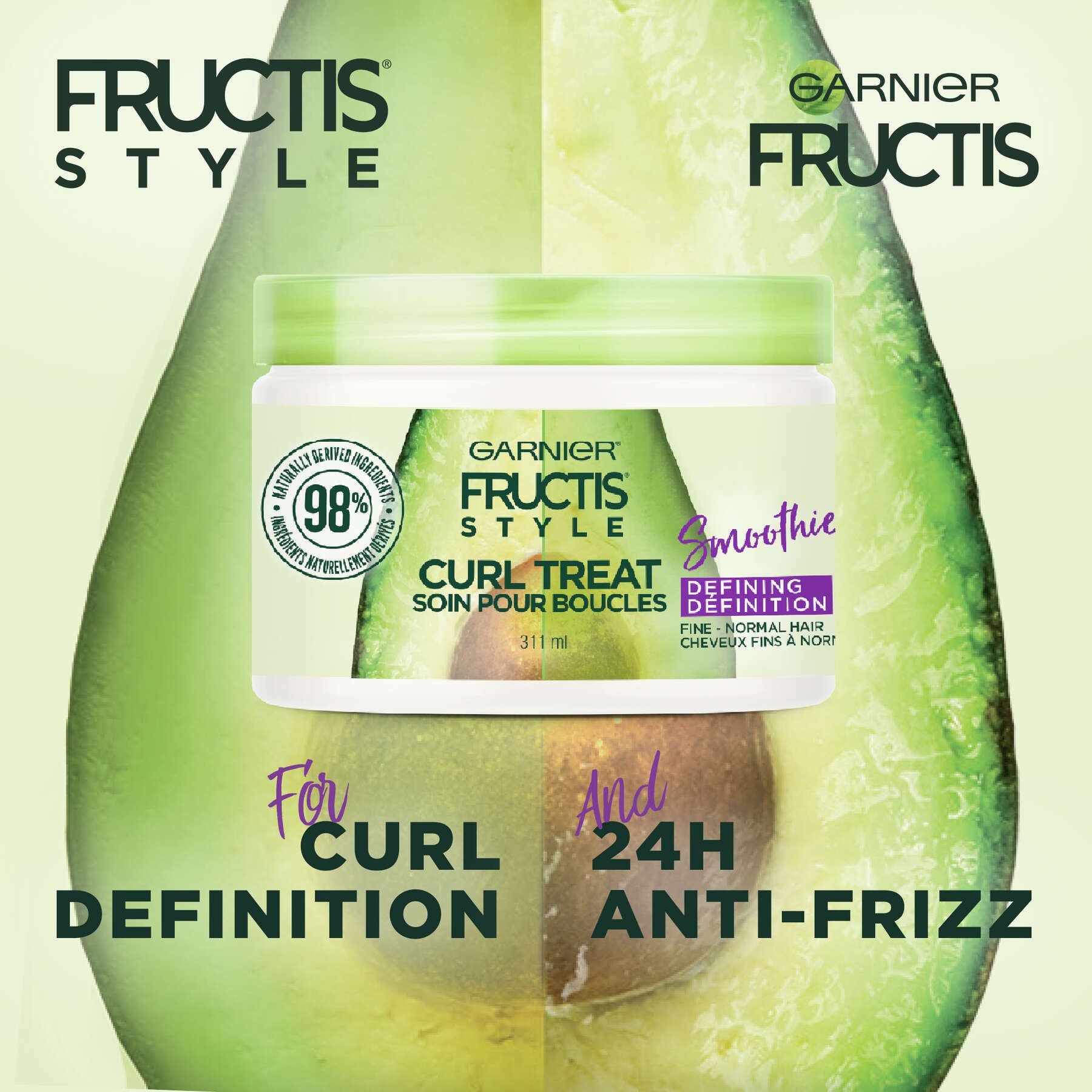 garnier hair mask fructis style curl treat smoothie 311 ml 603084559602 closeup