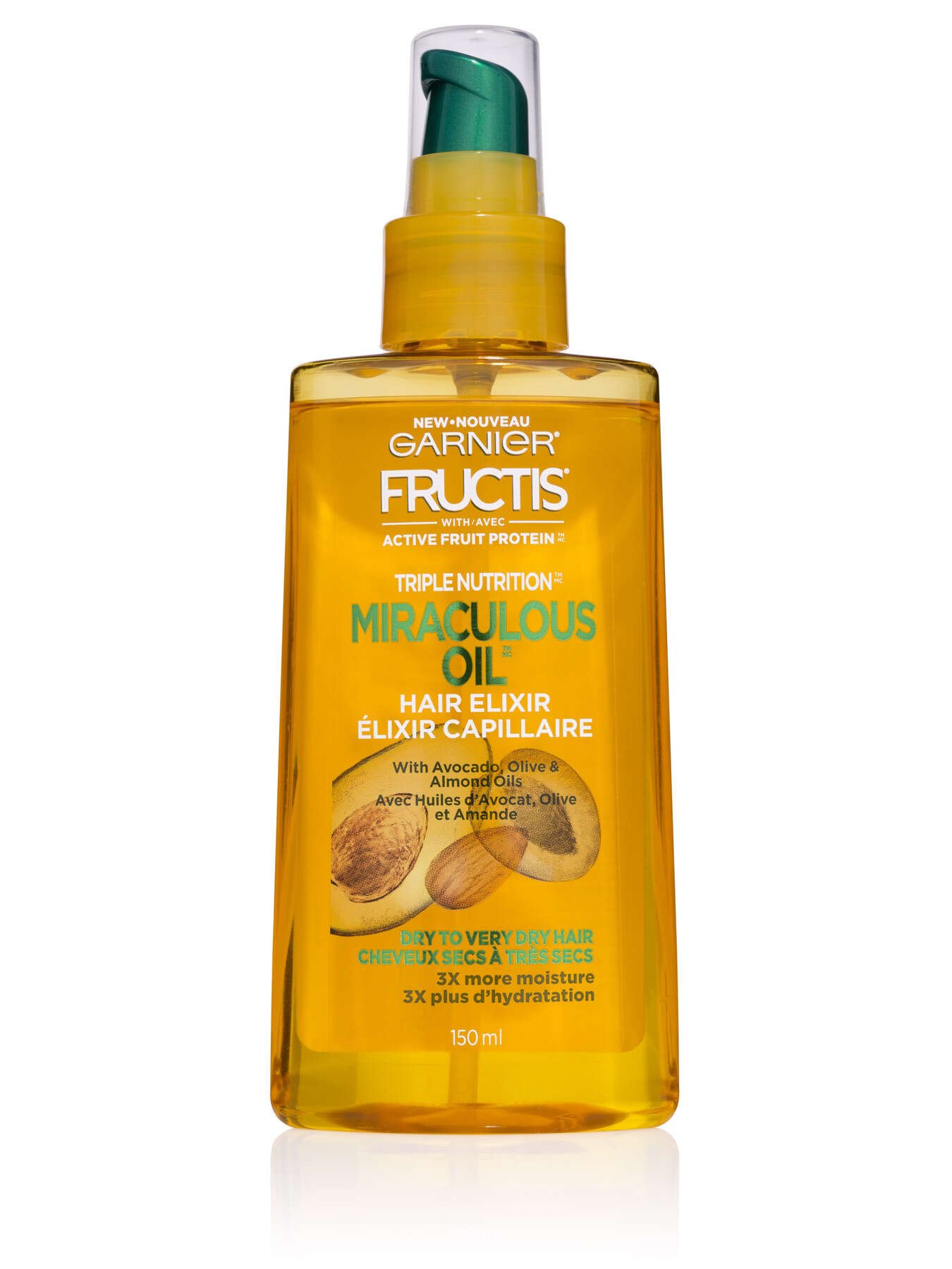 garnier hair oil fructis triple nutrition miracle dry oil 150 ml 603084491940 t1