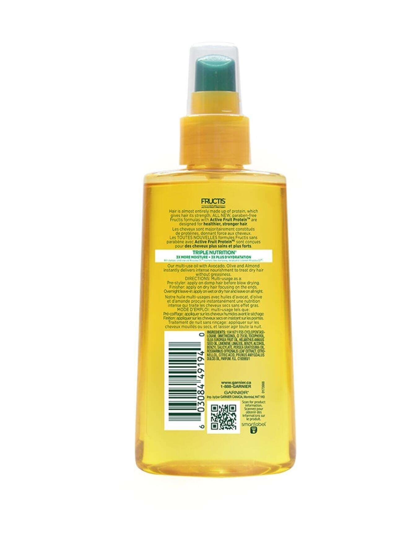 garnier hair oil fructis triple nutrition miracle dry oil 150 ml 603084491940 t2