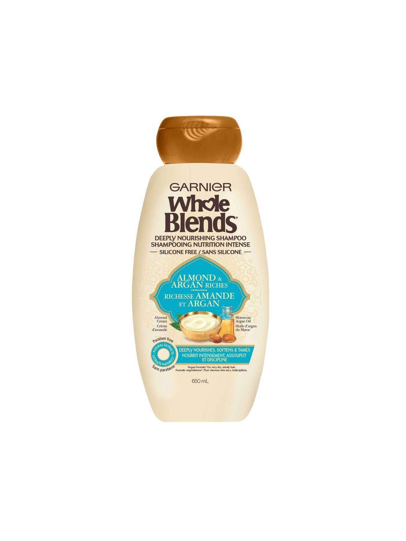 garnier shampoo whole blends almond argan riches shampoo 650 ml 603084561346 t1