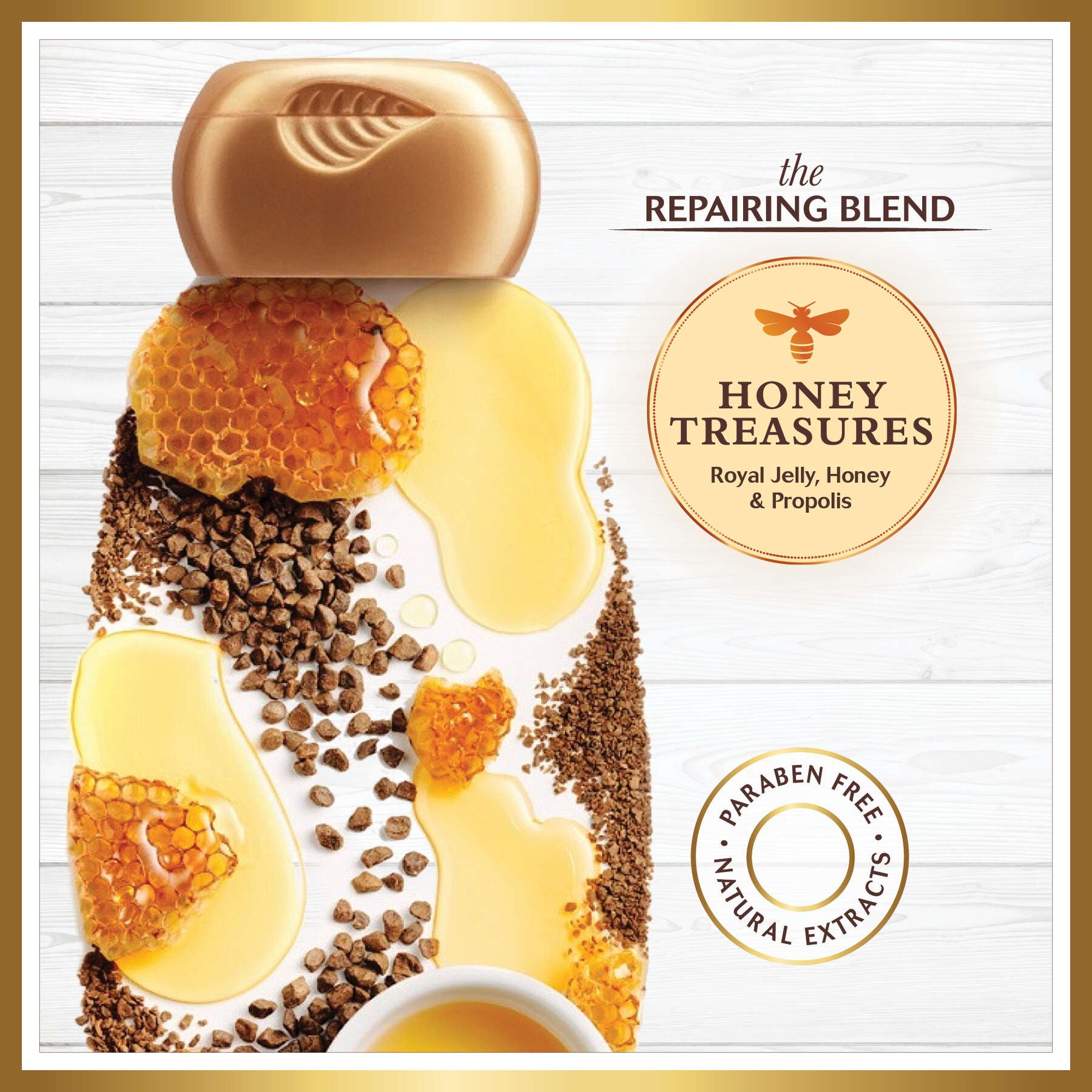 Garnier Whole Blends Honey Treasures Shampoo, Repairs & Protects Damaged Hair Garnier Honey