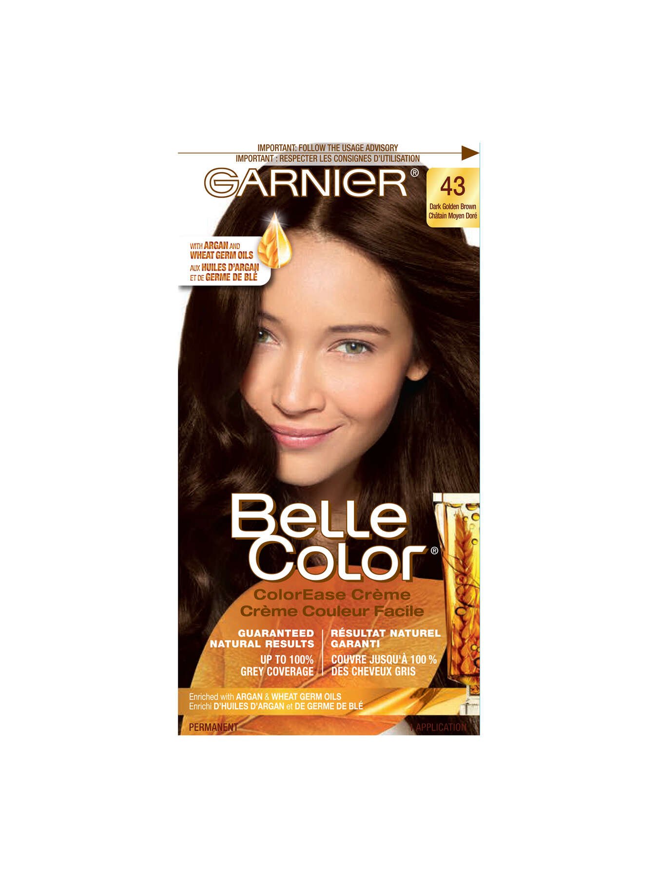 garnier hair dye belle color 43 dark golden brown 603084561230 t1