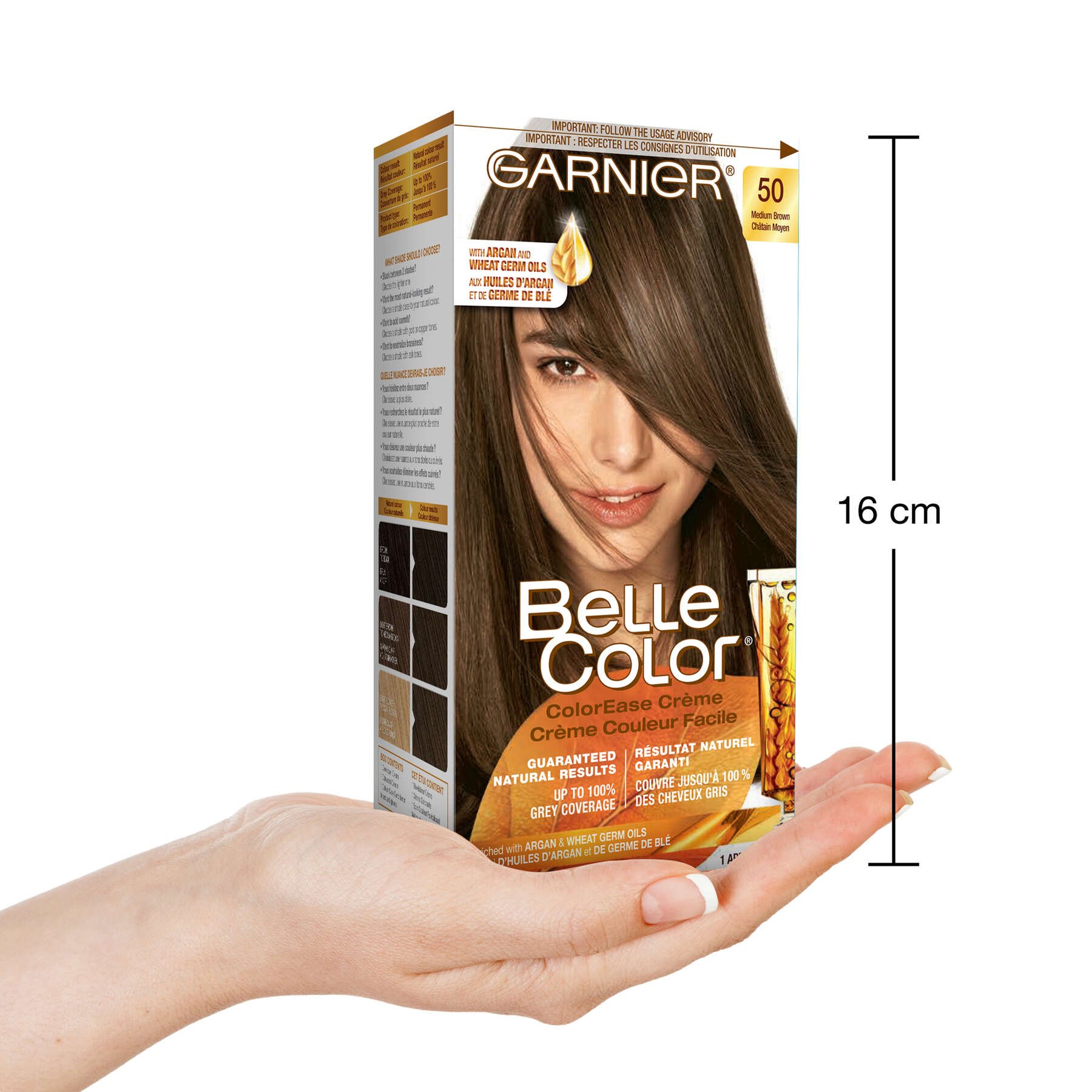 garnier hair dye belle color 50 medium brown 70103160048 inhand