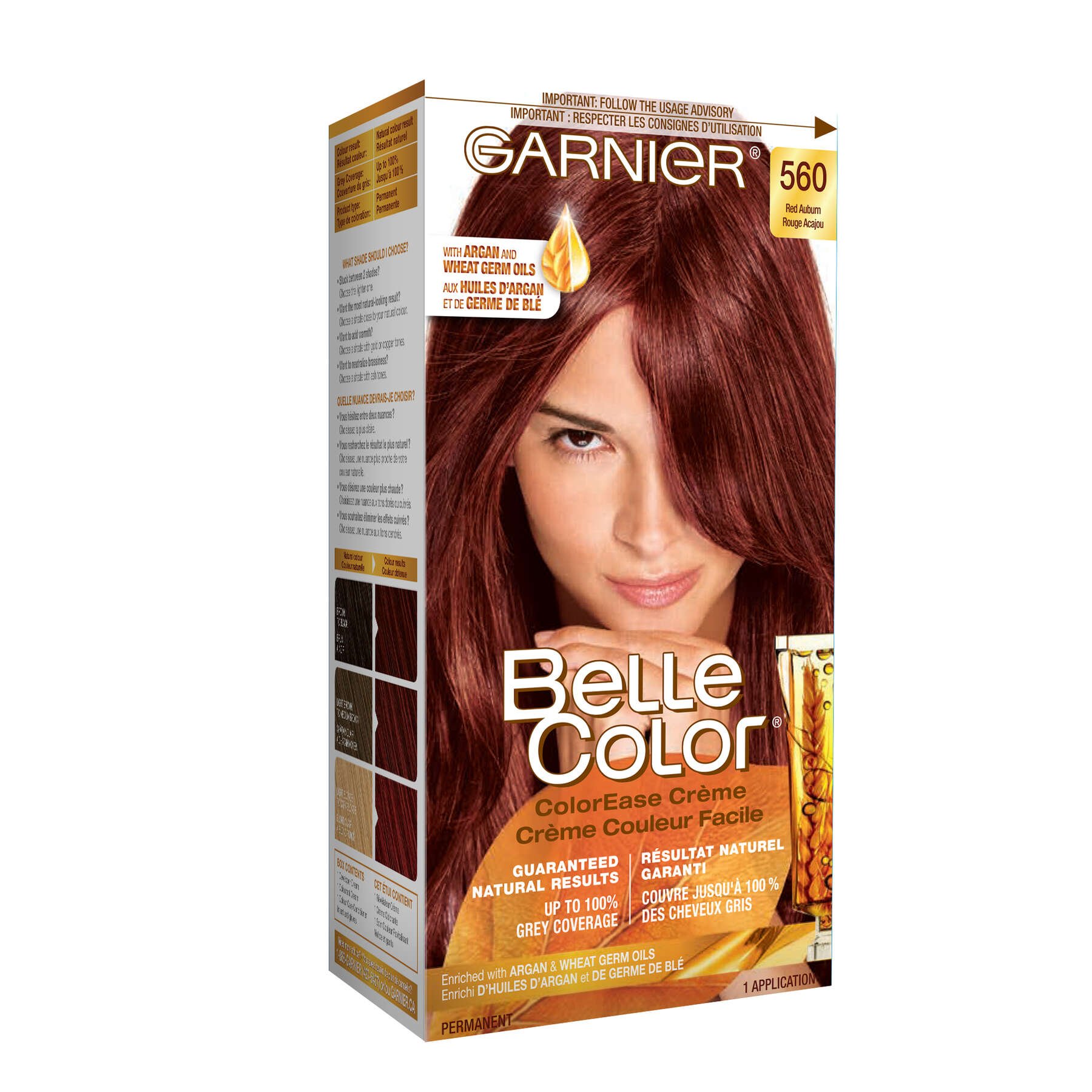 garnier hair dye belle color 560 red auburn 70103160338 boxed