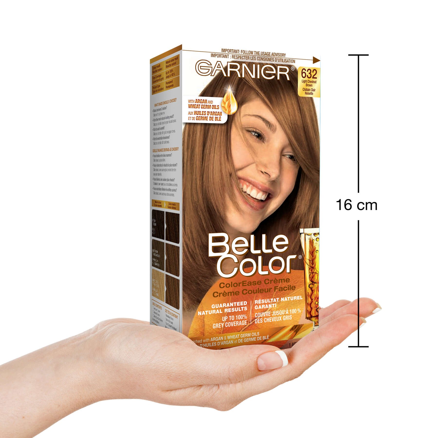 garnier hair dye belle color 632 light chestnut brown 603084281602 inhand