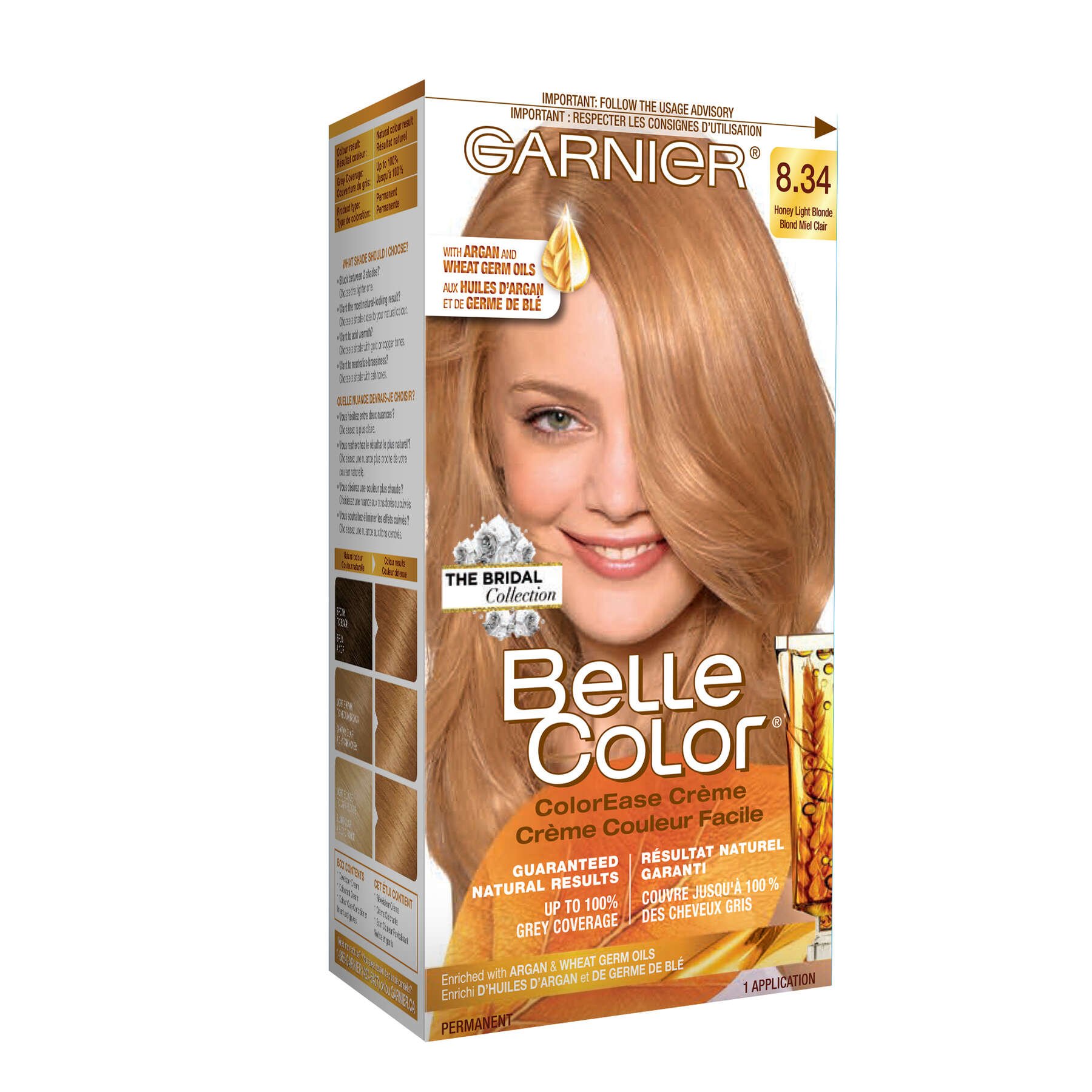 garnier hair dye belle color 834 honey light blonde 603084545995 boxed