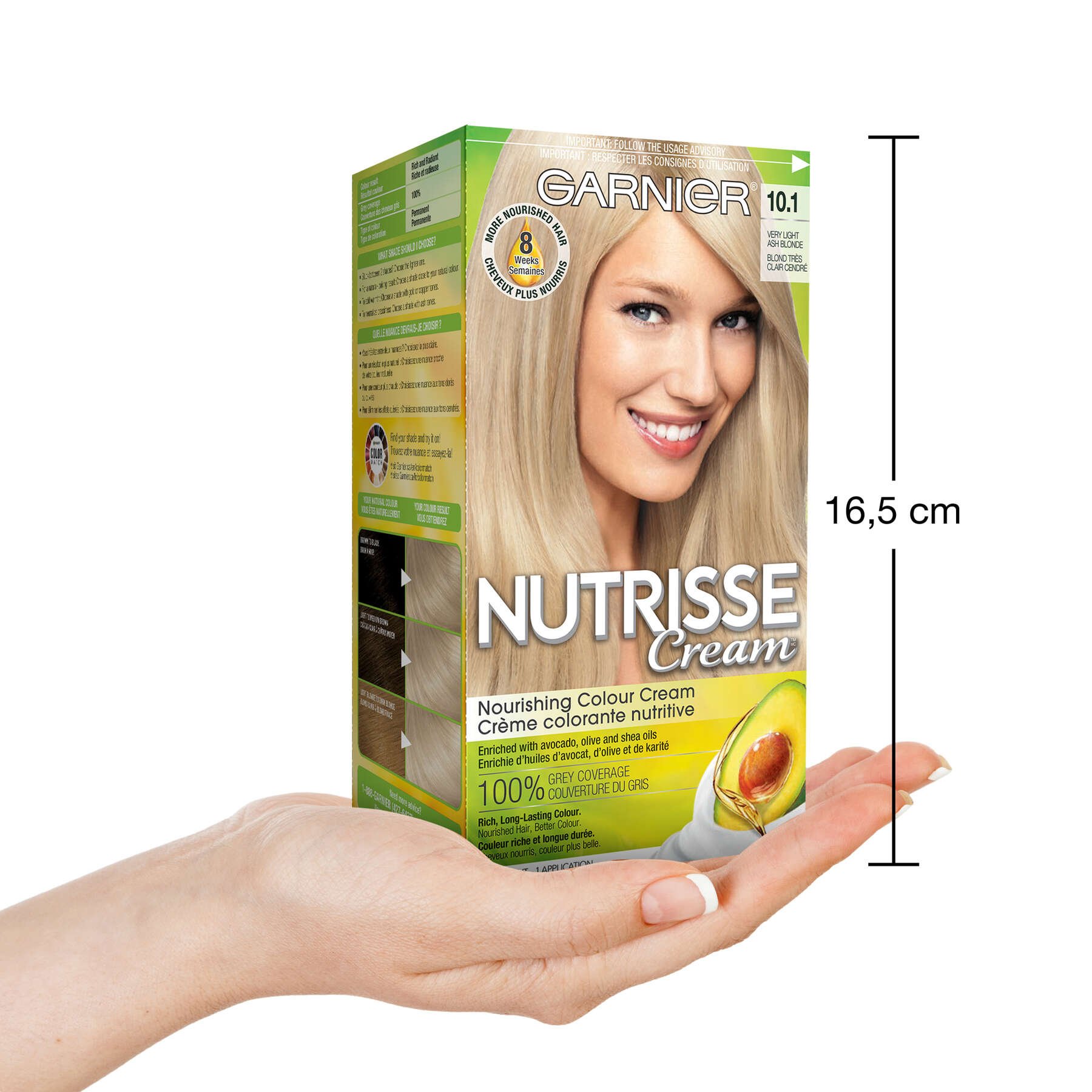 garnier hair dye nutrisse cream 101 very light ash blonde 0603084494927 inhand