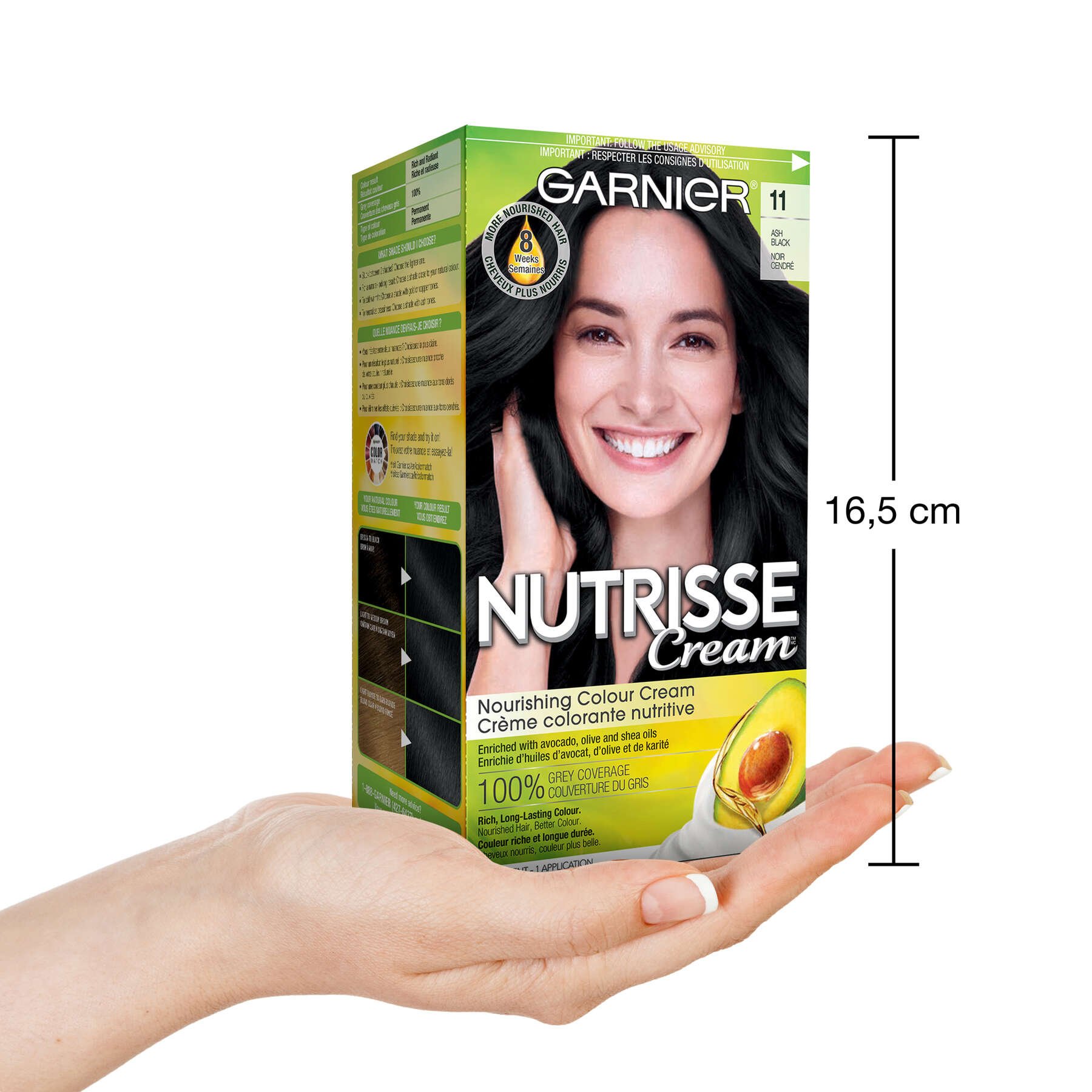 garnier hair dye nutrisse cream 11 ash black 603084562237 inhand