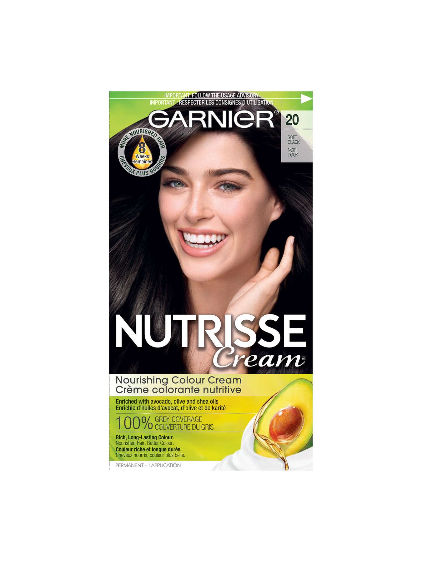 garnier hair dye nutrisse cream 20 soft black 603084272235 t1