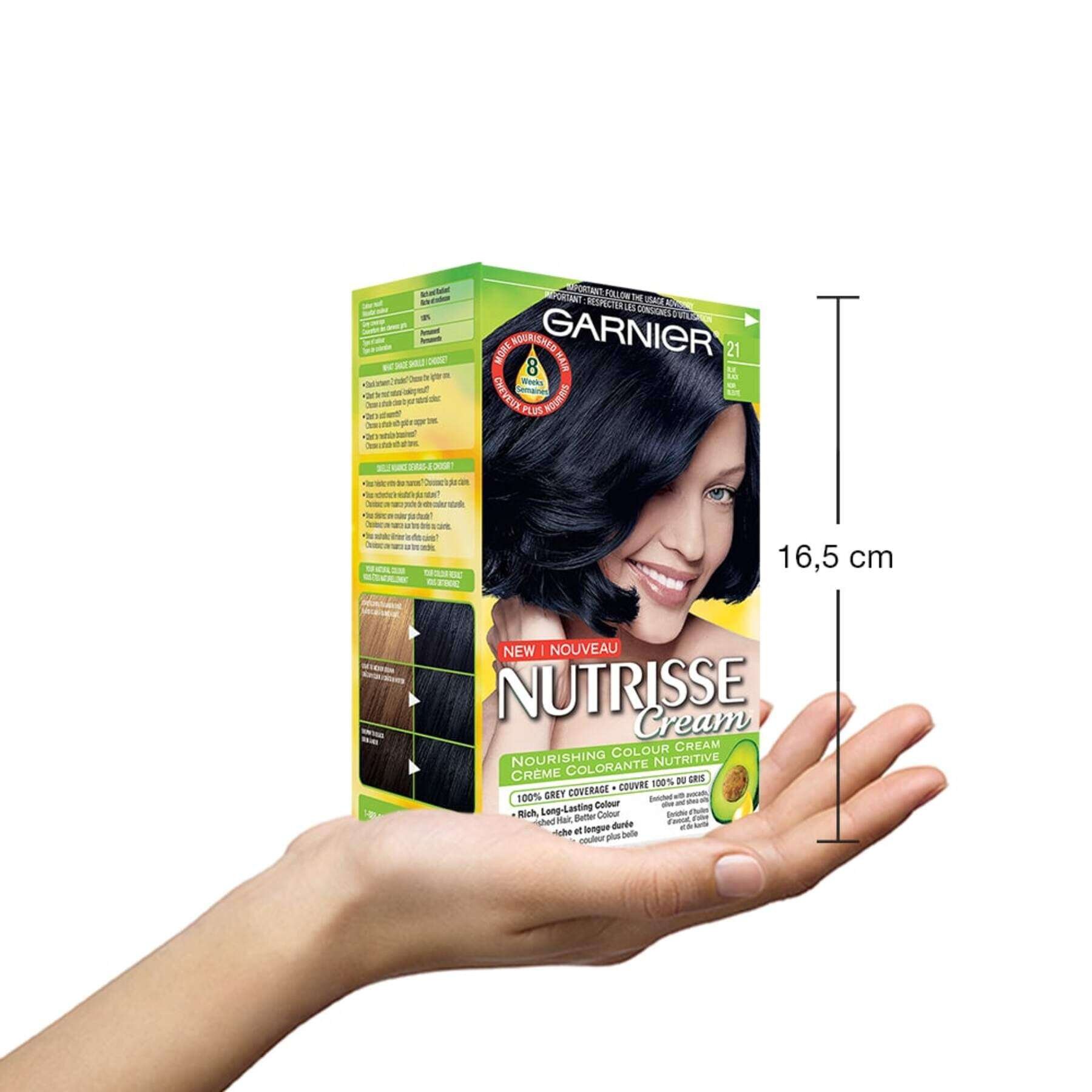 garnier hair dye nutrisse cream 21 blue black 0770103447025 inhand