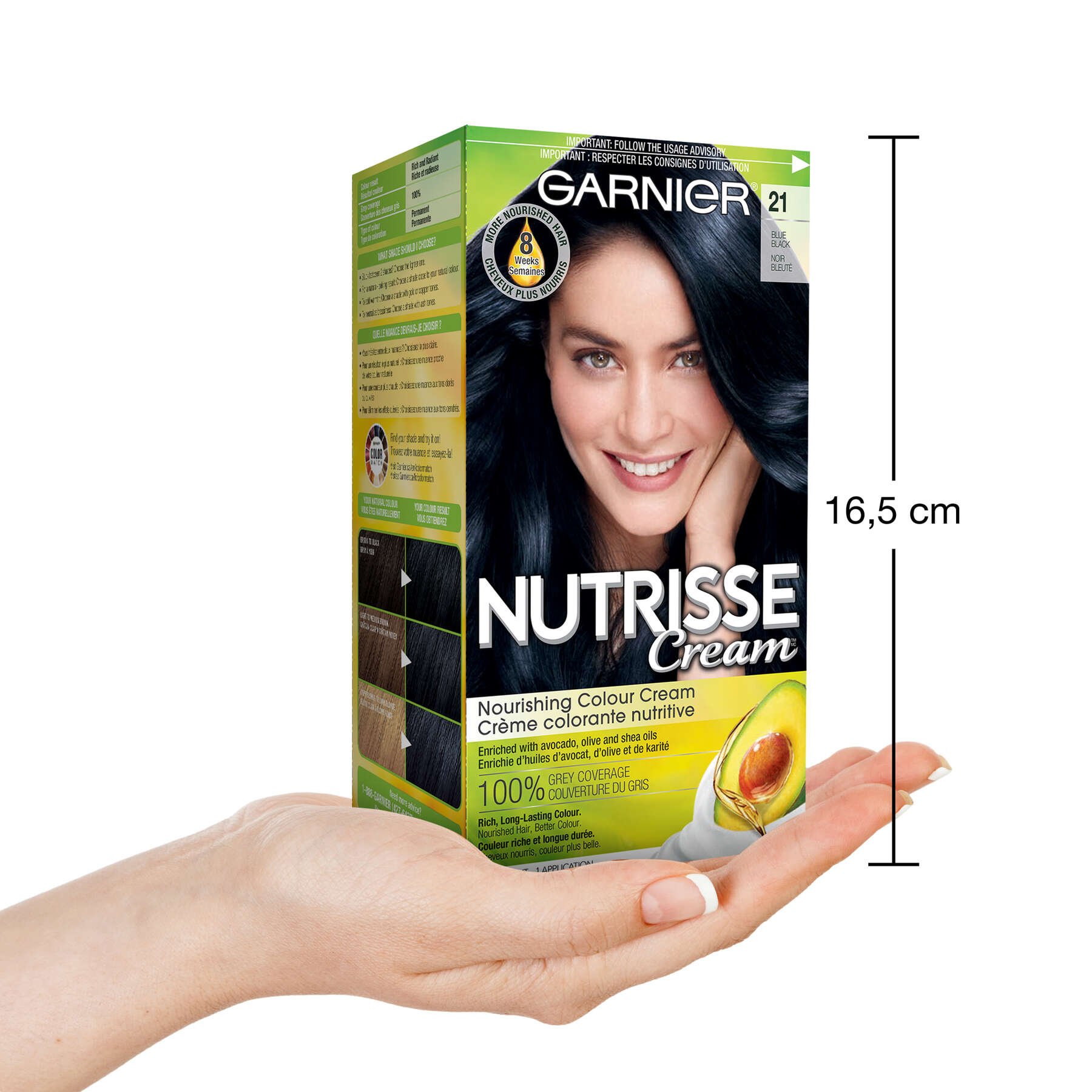 garnier hair dye nutrisse cream 21 blue black 770103447025 inhand