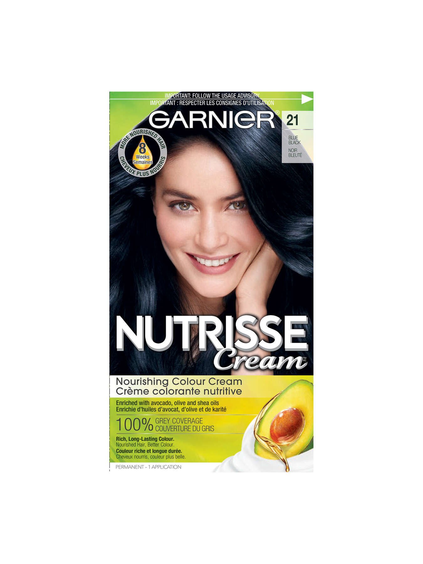 garnier hair dye nutrisse cream 21 blue black 770103447025 t1