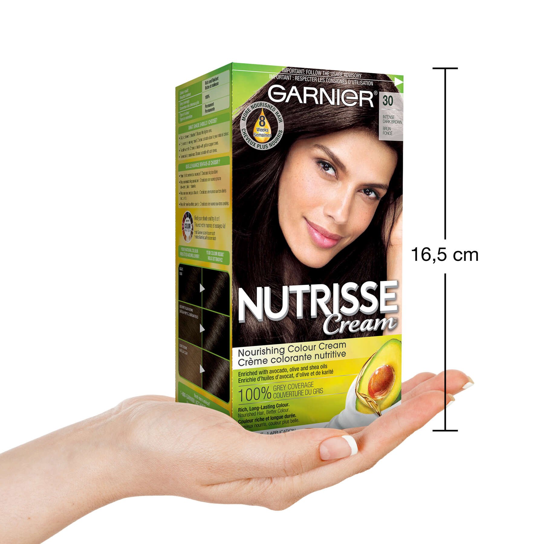 garnier hair dye nutrisse cream 30 intense dark brown 0770103447032 inhand