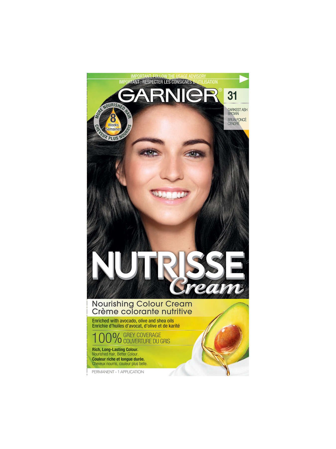 31 Darkest Ash Brown Garnier Nutrisse Cream